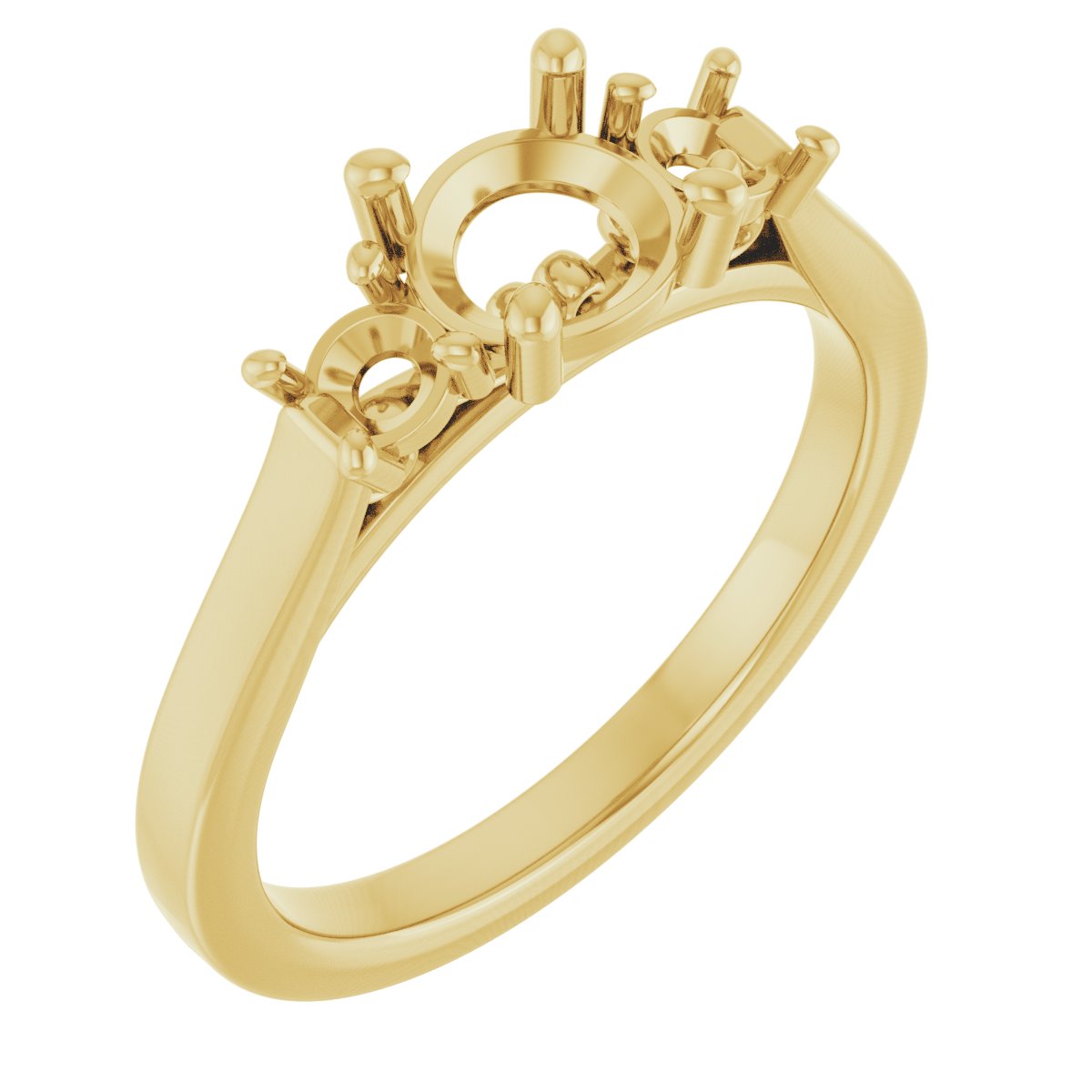 Three-Stone Sculptural Engagement Ring