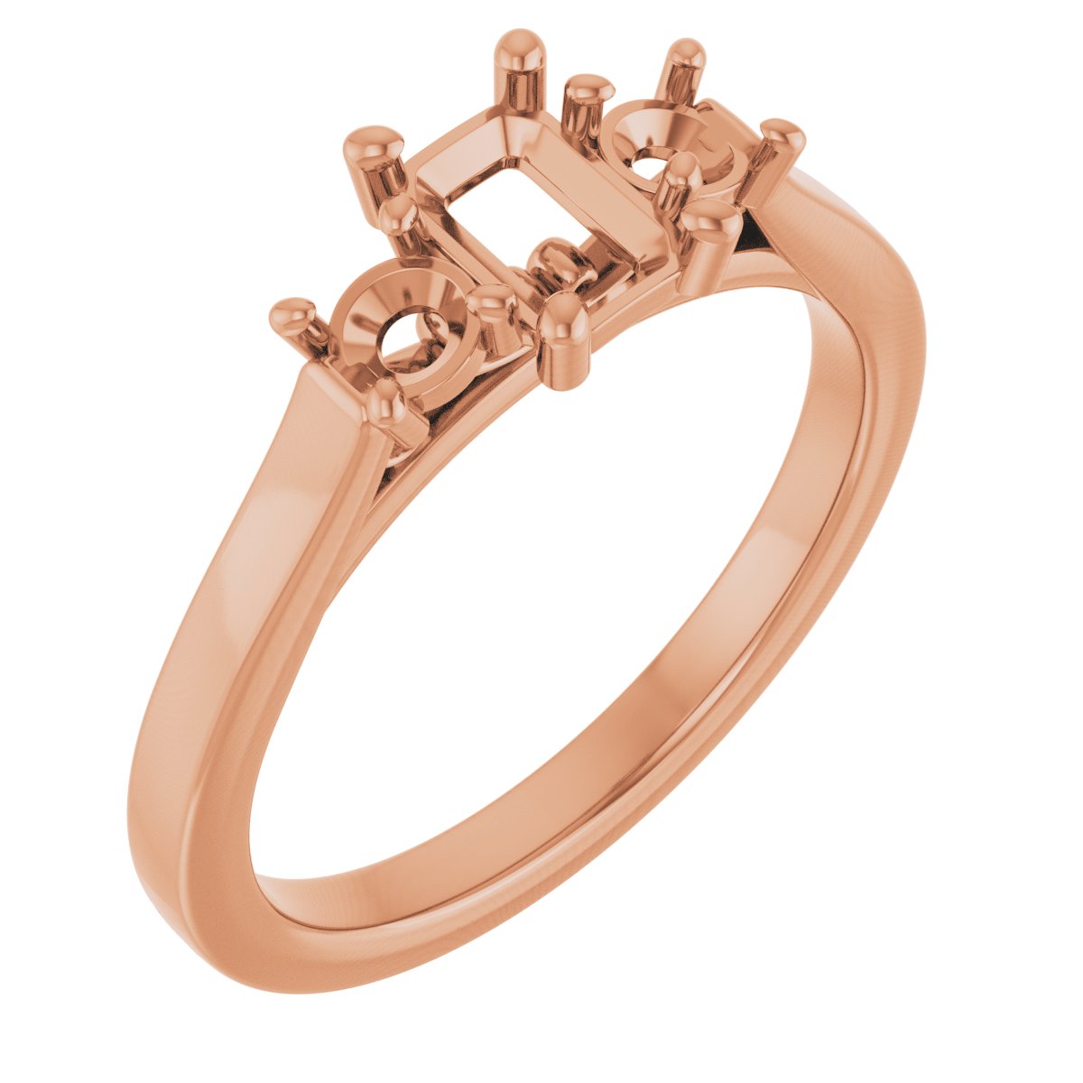 Three-Stone Sculptural Engagement Ring