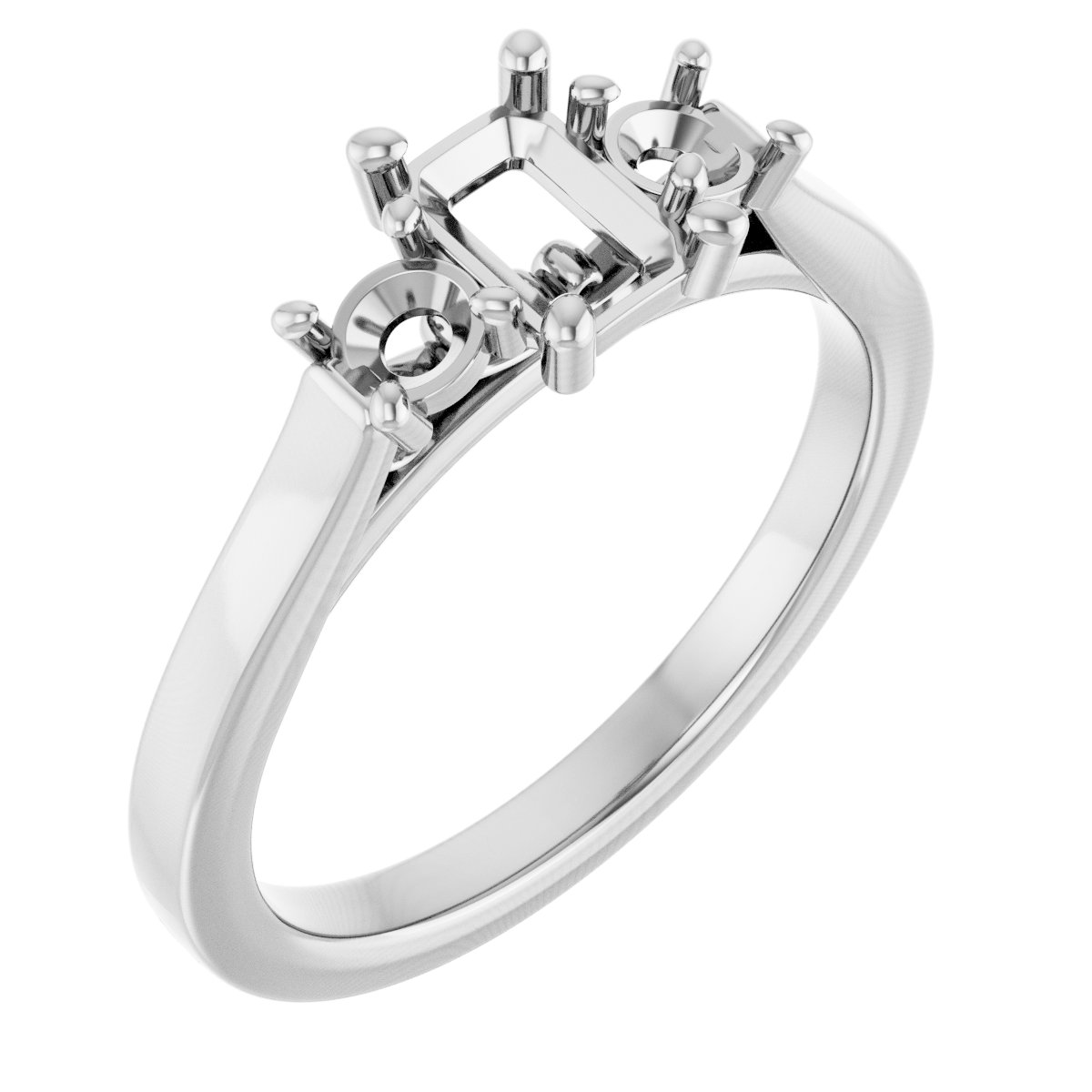 Three-Stone Sculptural Engagement Ring