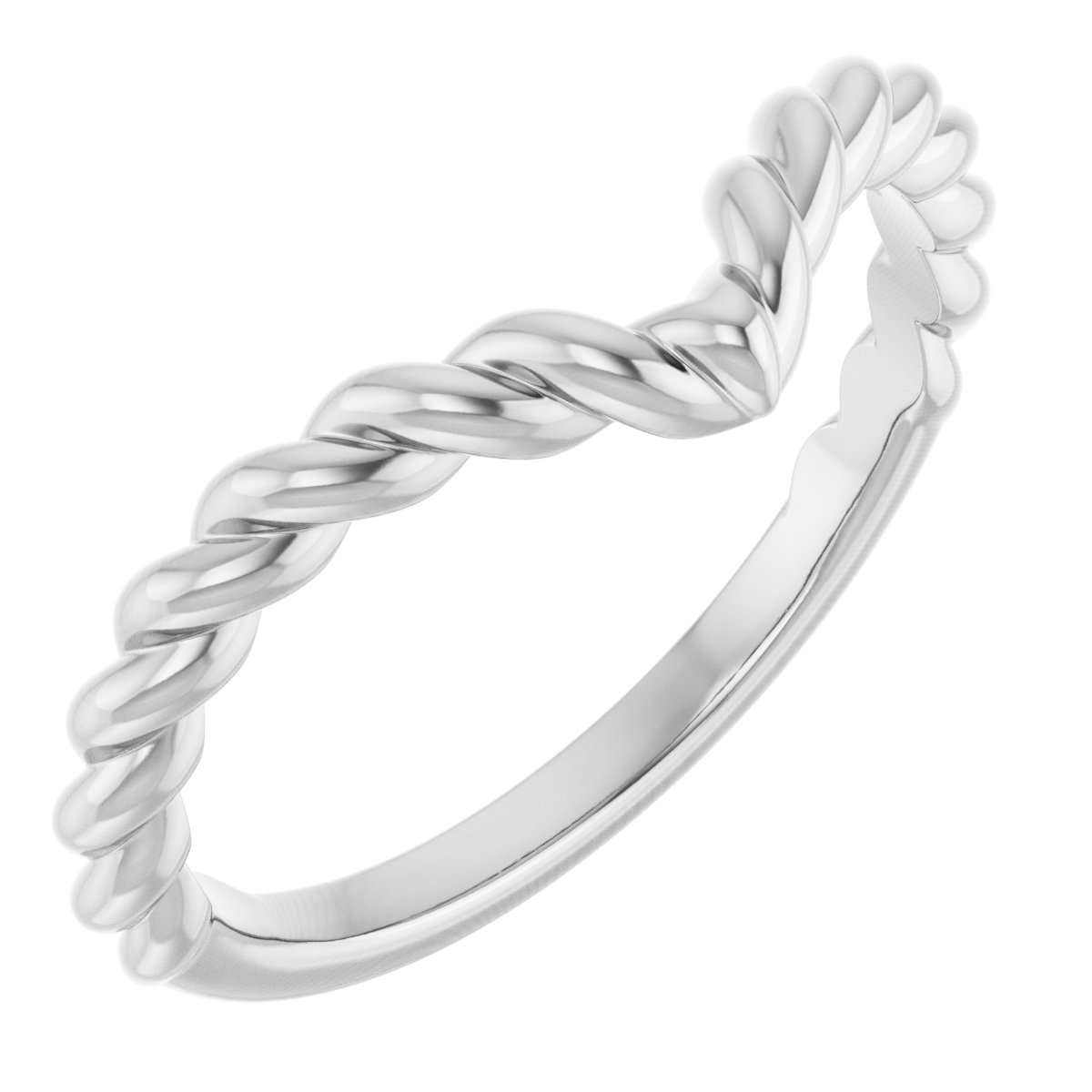 Rope Contour Band – 14K White Gold