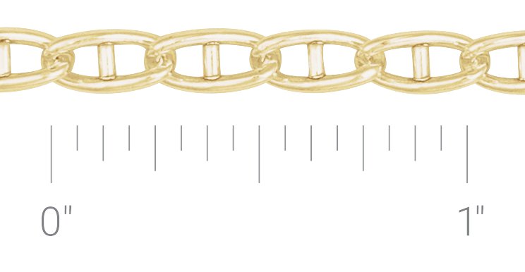 14K Yellow Gold-Filled 3.8 mm Anchor Chain by the Inch