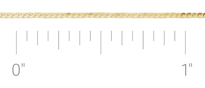14K Yellow Gold-Filled .9 mm Serpentine Chain by the Inch