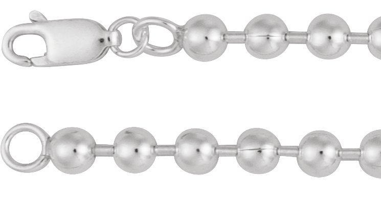 Sterling Silver 4.1 mm Bead 24 Chain