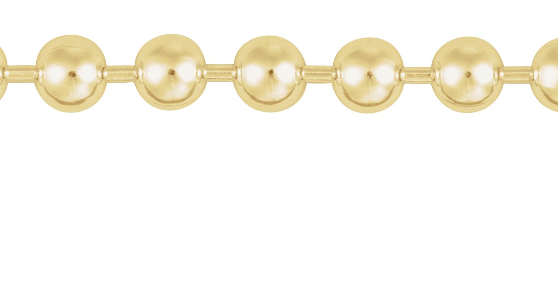 14K Yellow Gold-Filled 4.1 mm Bead Chain by the Inch view 2