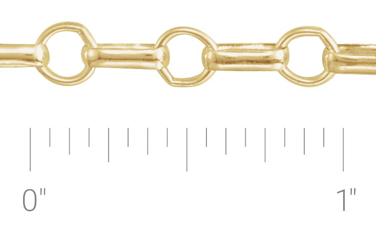 14K Yellow Gold-Filled 5.3 mm Paperclip-Style Chain by the Inch