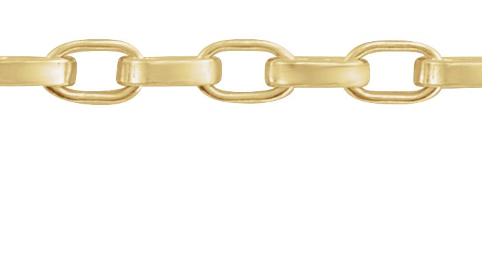14K Yellow Gold-Filled 4.08 mm Rolo Chain by the Inch view 2