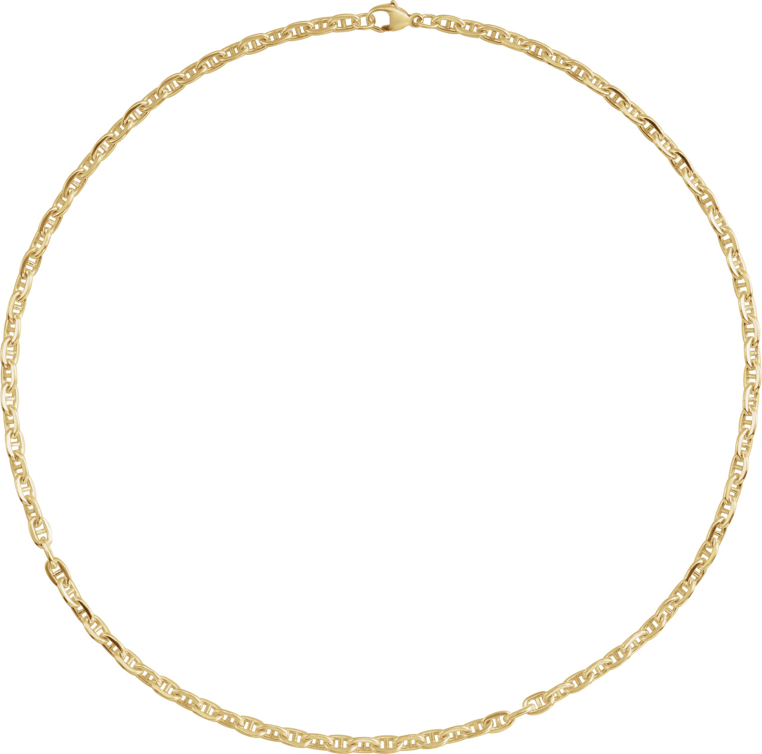 14K Yellow Gold-Filled 4.5 mm Curbed Anchor 24 Chain