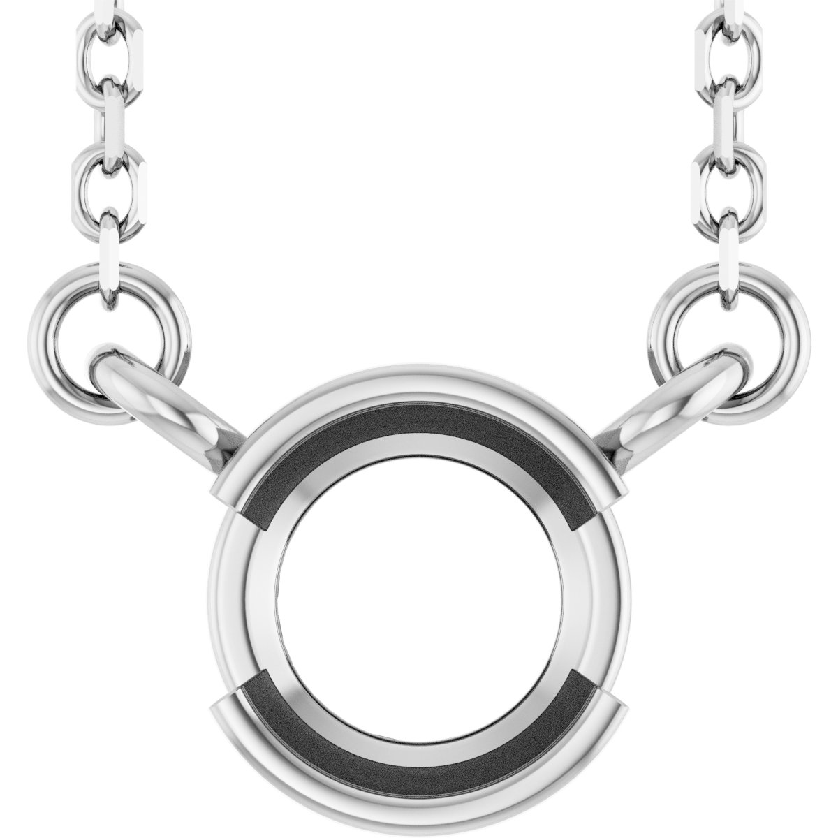 Half-Bezel Solitaire Necklace or Center