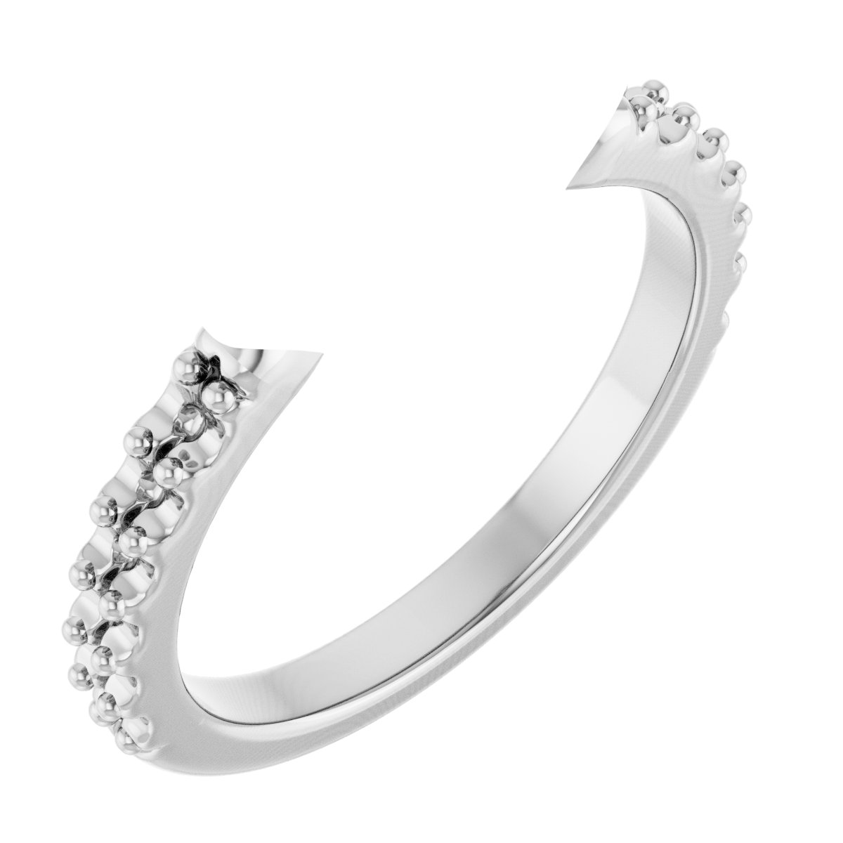 Double Claw-Prong Three-Stone Engagement Ring