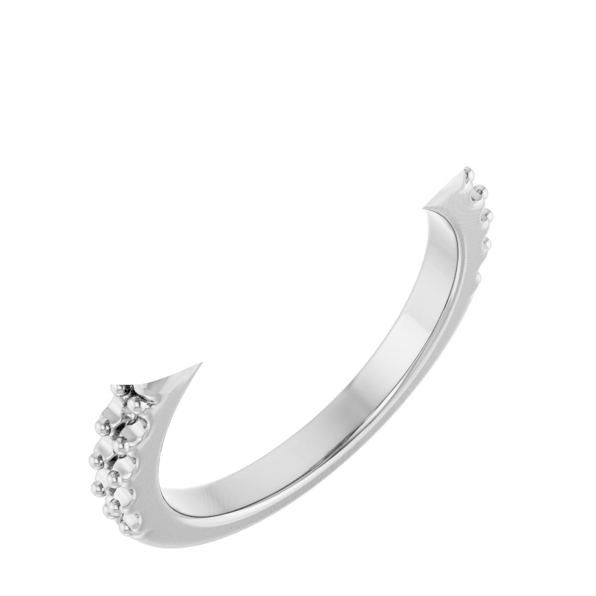 Double Claw-Prong Three-Stone Engagement Ring