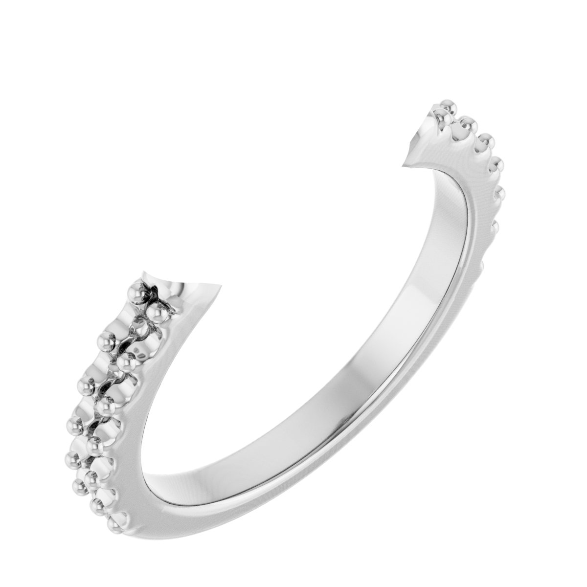 Double Claw-Prong Three-Stone Engagement Ring