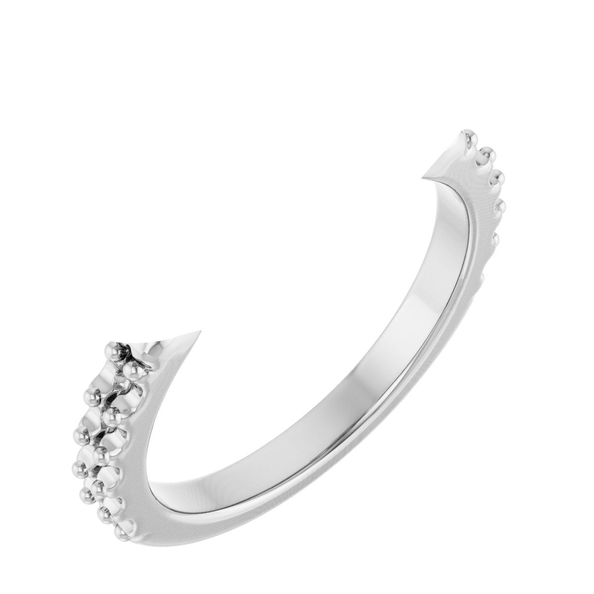 Double Claw-Prong Three-Stone Engagement Ring