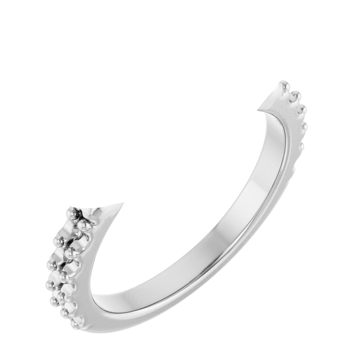 Double Claw-Prong Three-Stone Engagement Ring