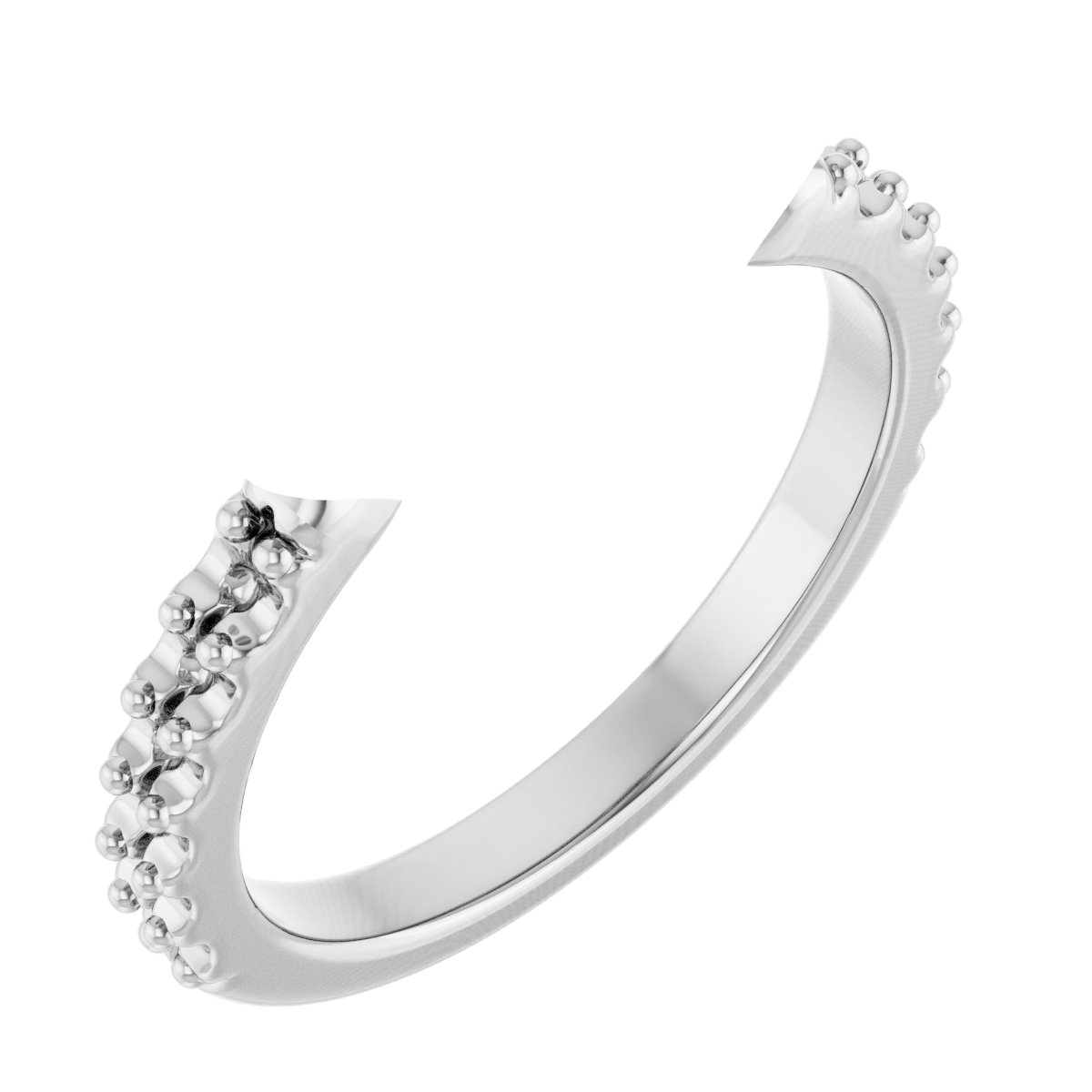 Double Claw-Prong Three-Stone Engagement Ring