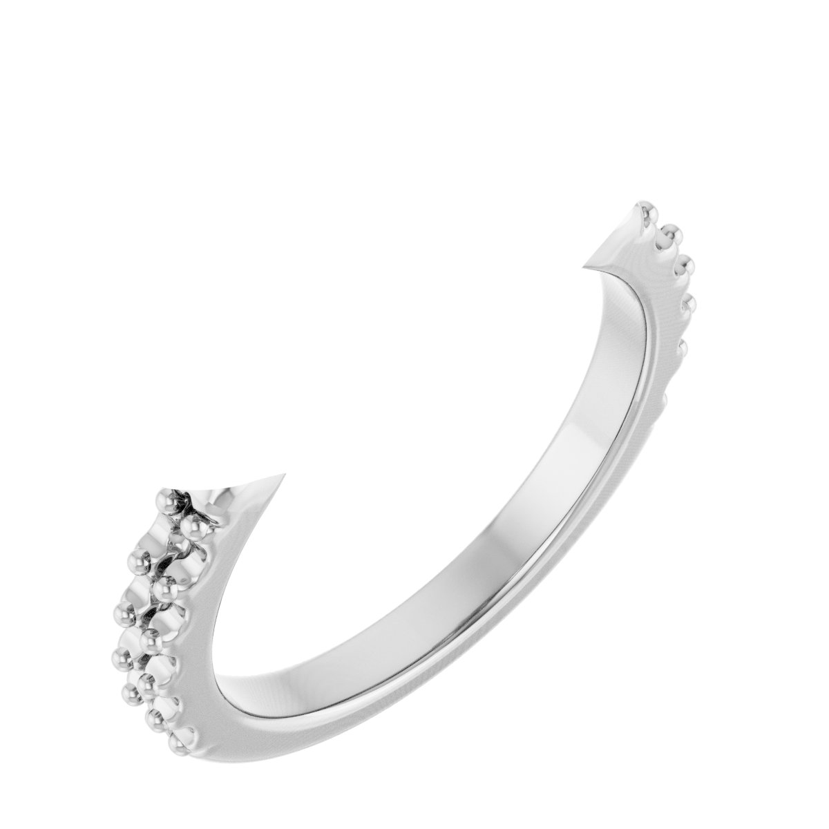 Double Claw-Prong Three-Stone Engagement Ring