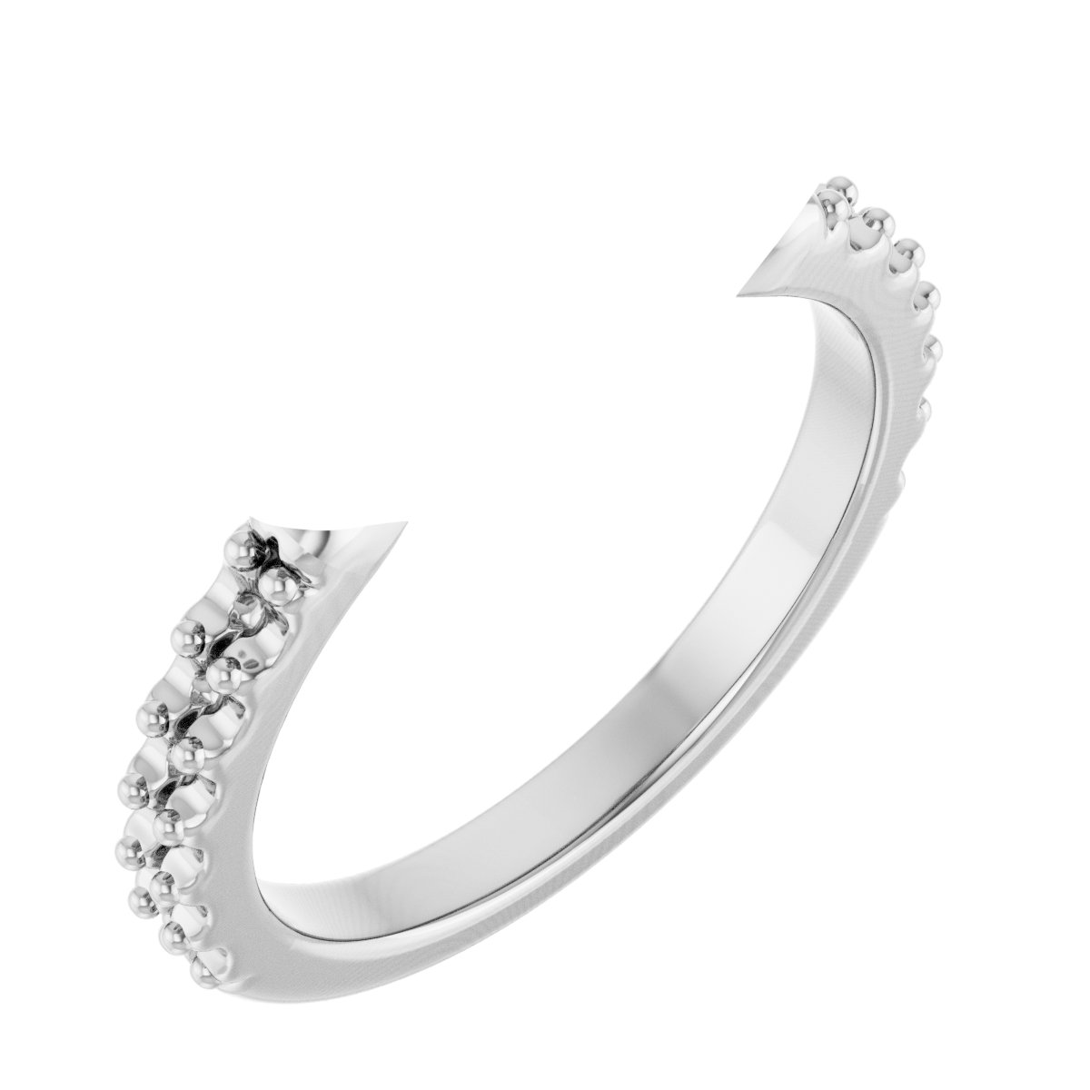 Double Claw-Prong Three-Stone Engagement Ring