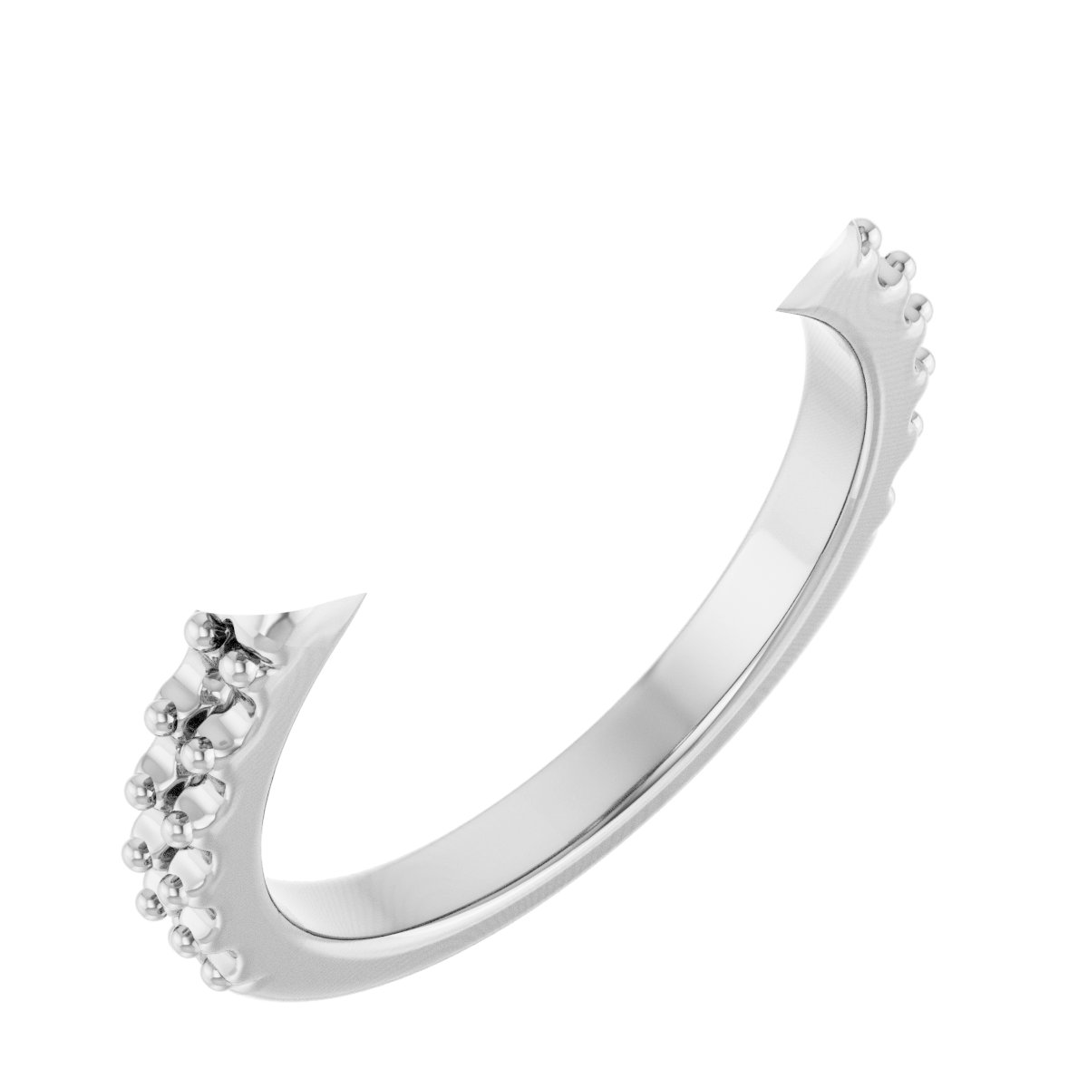 Double Claw-Prong Three-Stone Engagement Ring
