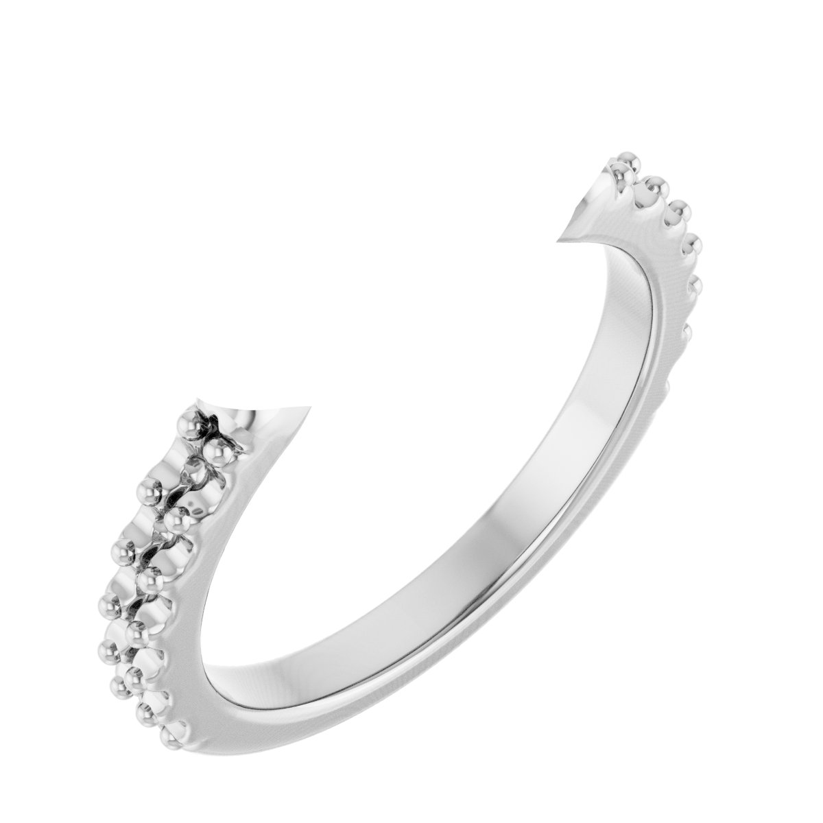 Double Claw-Prong Three-Stone Engagement Ring