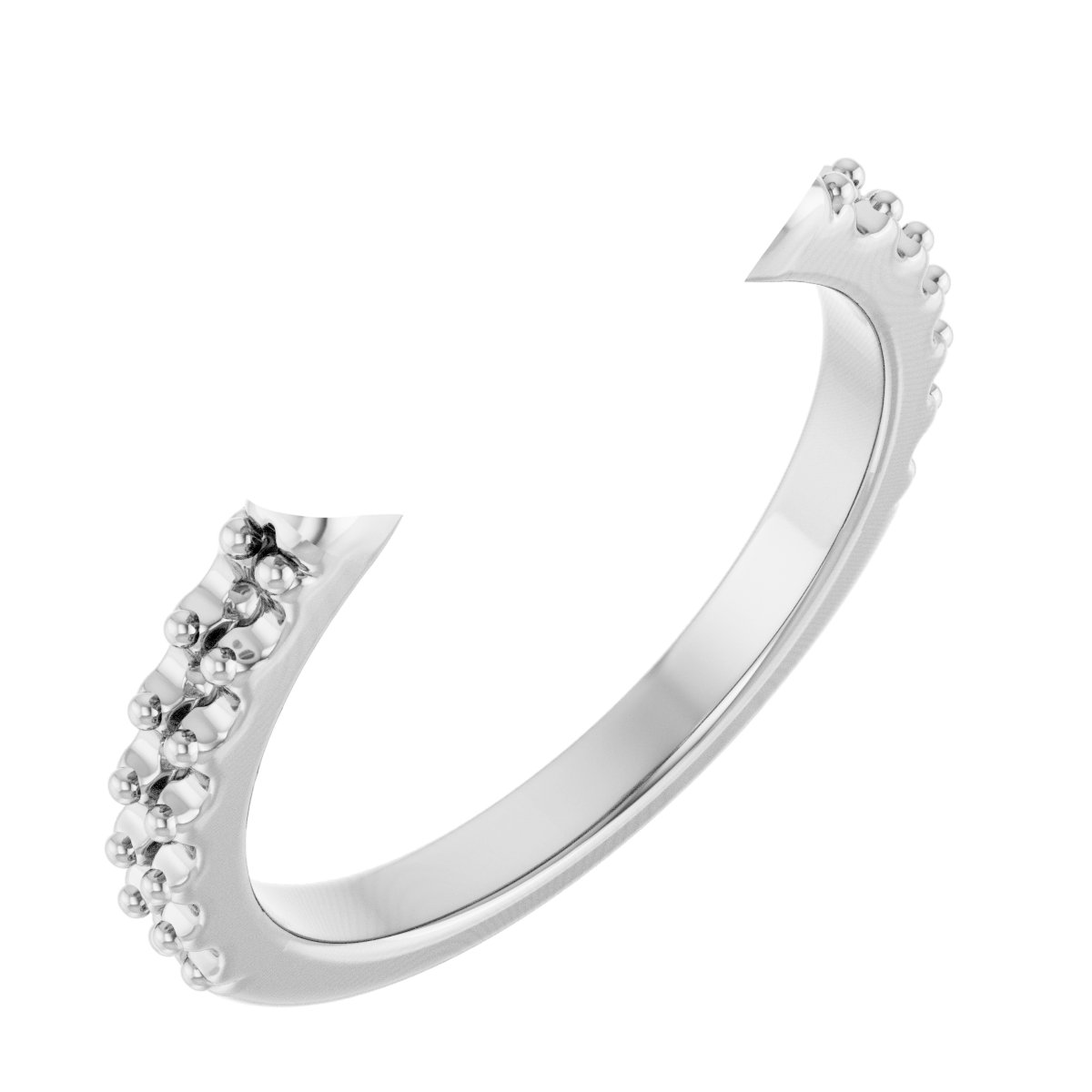 Double Claw-Prong Three-Stone Engagement Ring