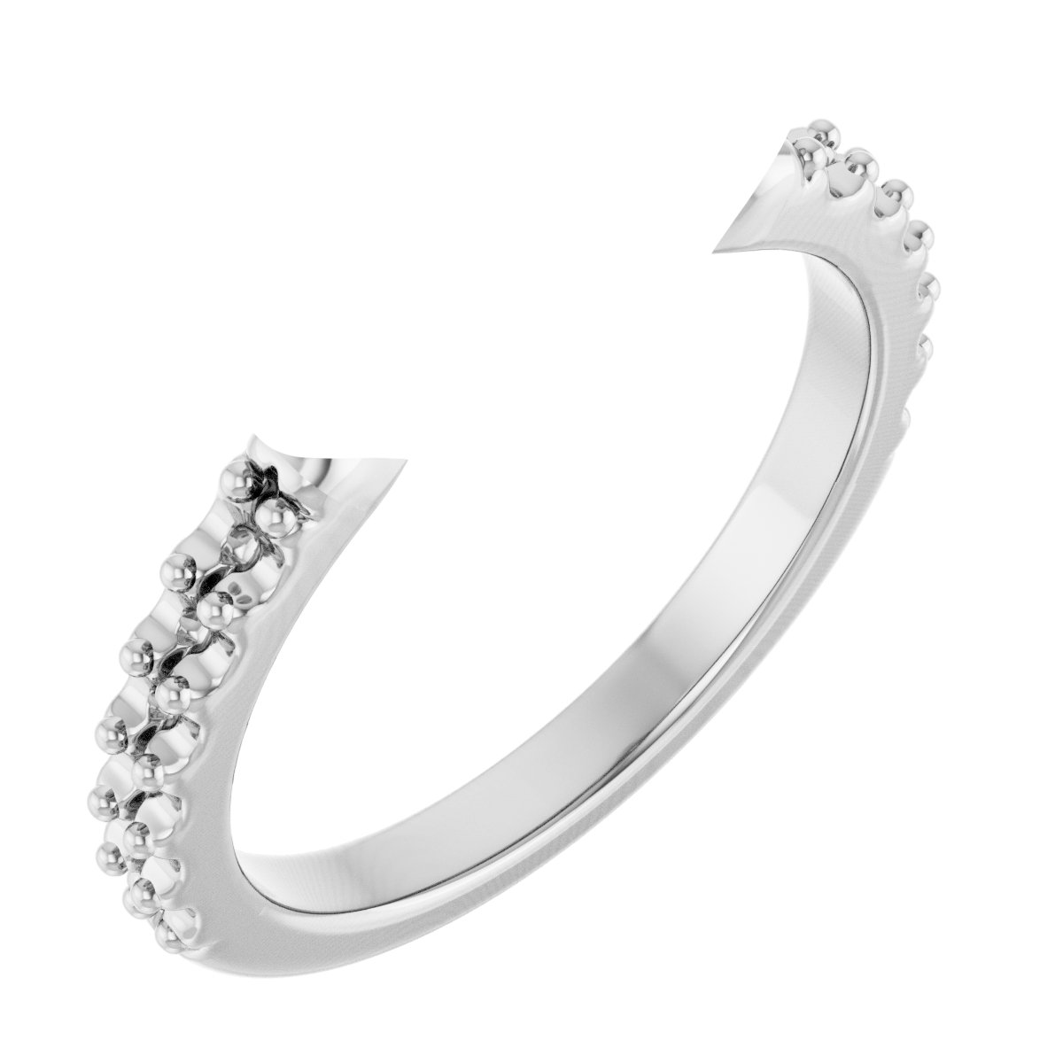 Double Claw-Prong Three-Stone Engagement Ring