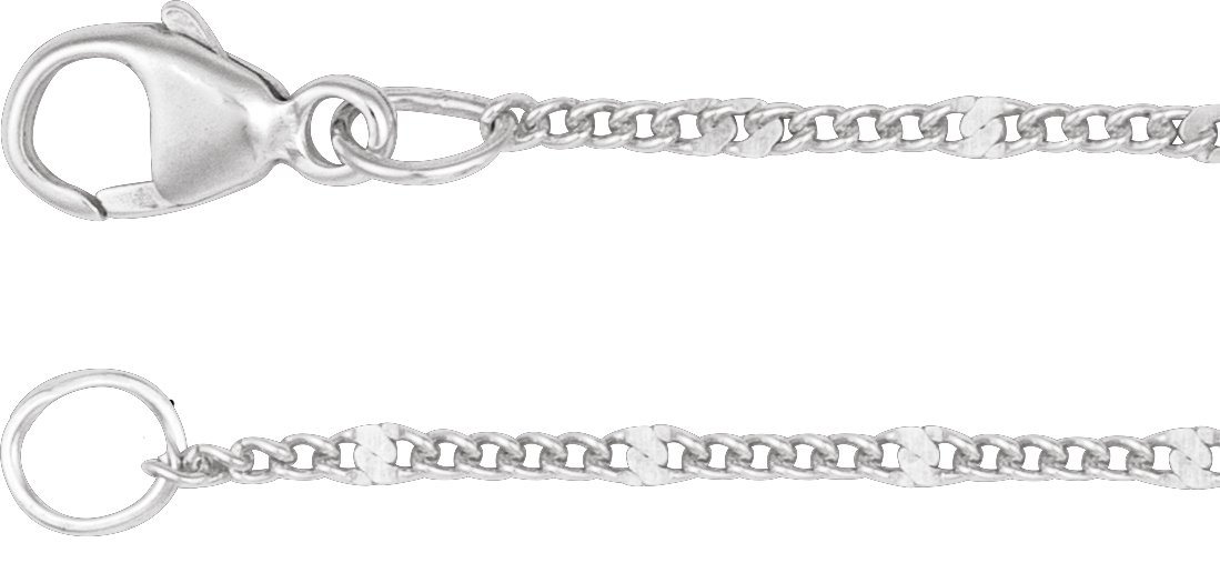 Sterling Silver 1.15 mm Diamond-Cut Curb 7