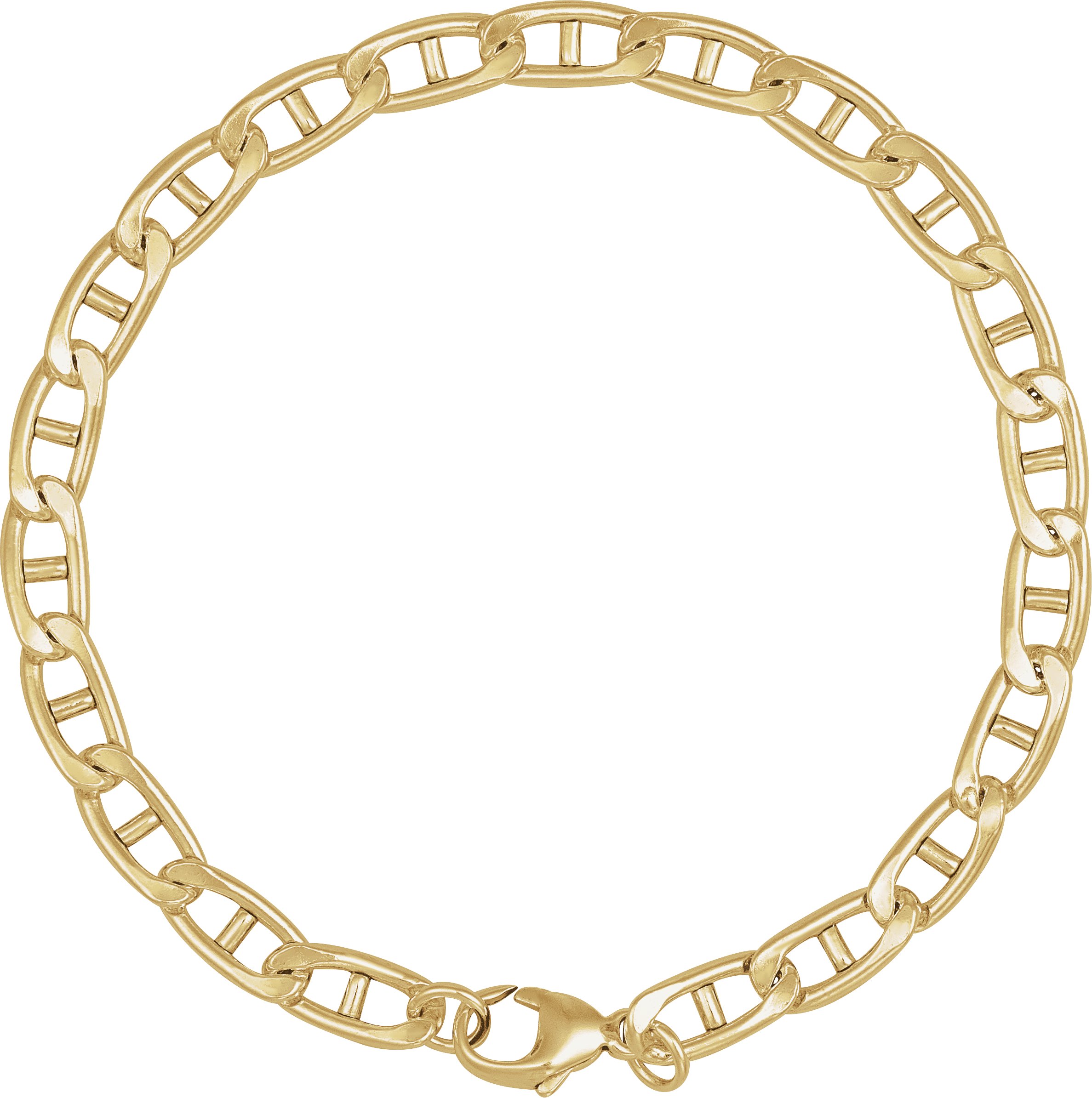 14K Yellow Gold 5.15 mm Anchor 7 Chain
