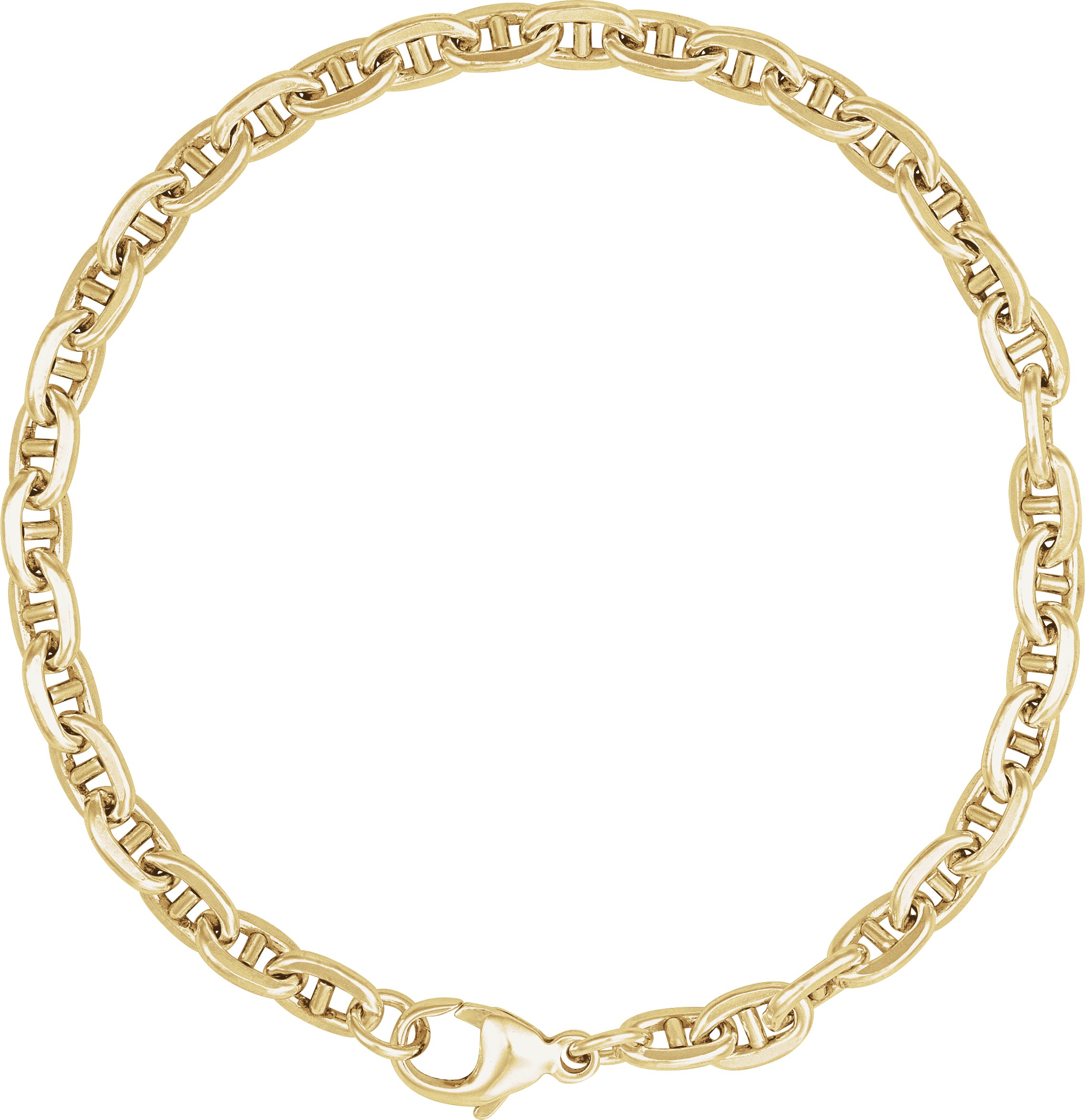 14K Yellow Gold-Filled 4.5 mm Curbed Anchor 7 Chain