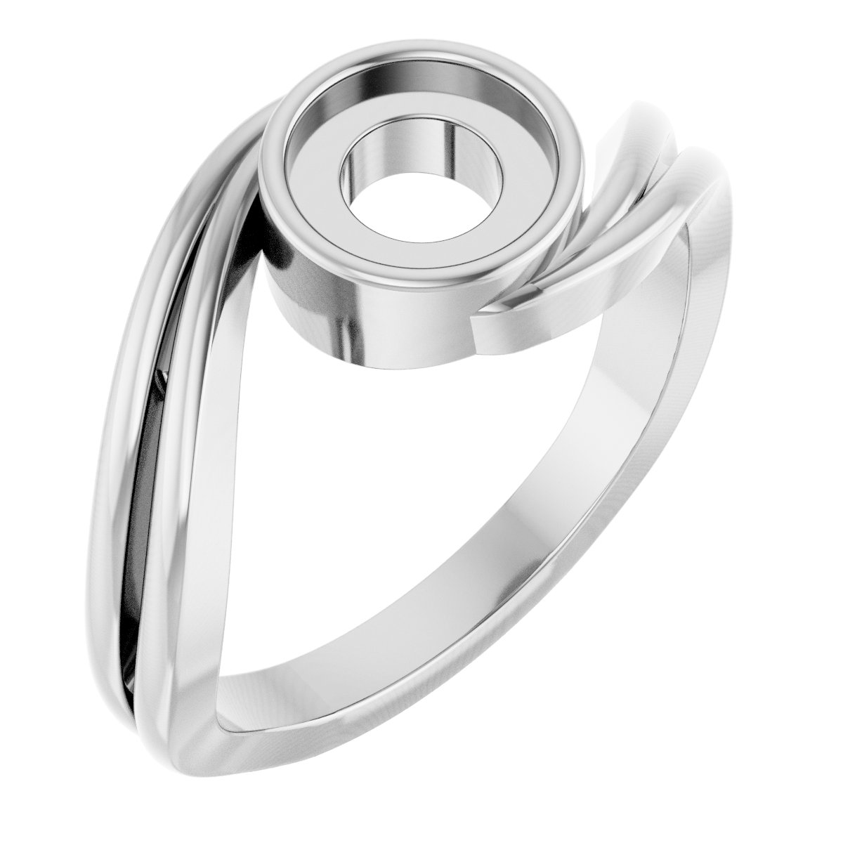 Cabochon Bezel-Set Bypass Ring