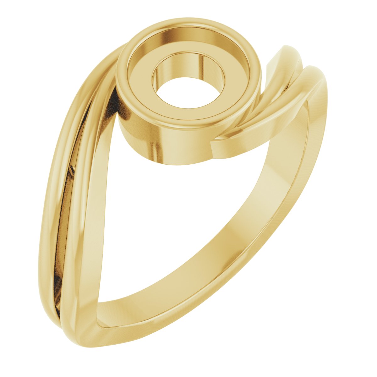 Cabochon Bezel-Set Bypass Ring
