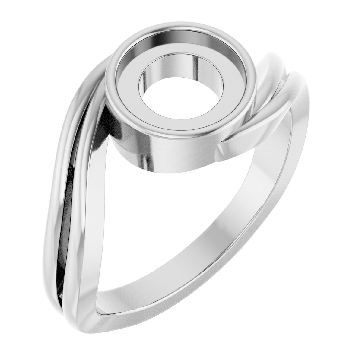 Cabochon Bezel-Set Bypass Ring