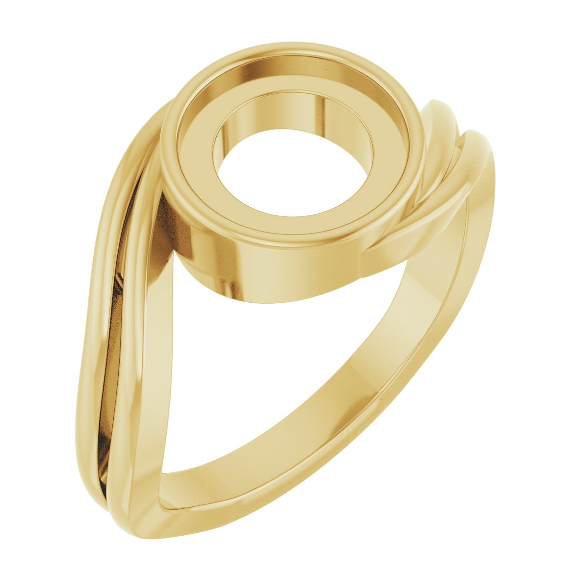 Cabochon Bezel-Set Bypass Ring