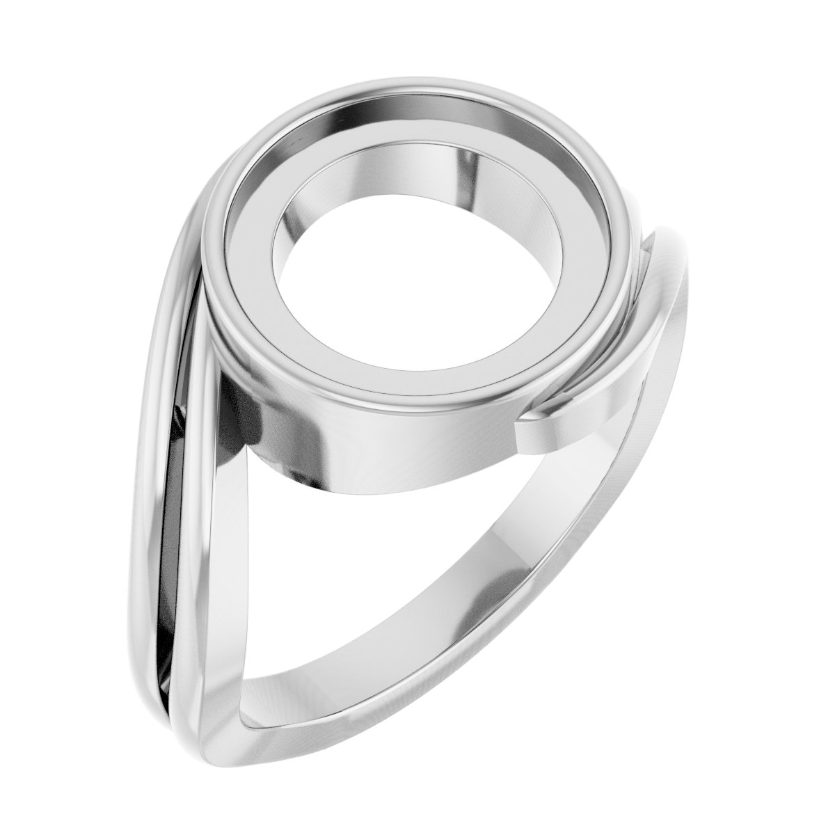 Cabochon Bezel-Set Bypass Ring