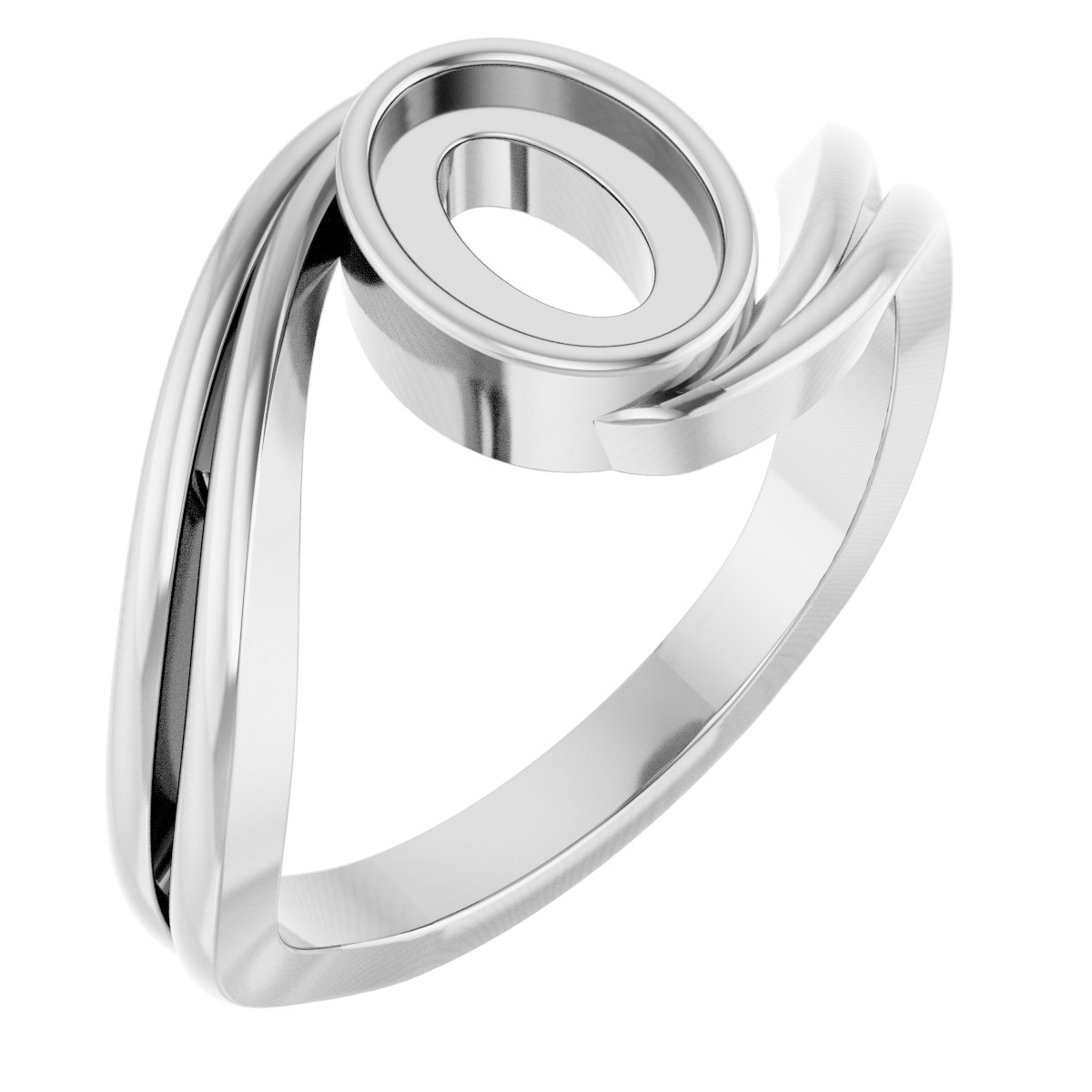Cabochon Bezel-Set Bypass Ring
