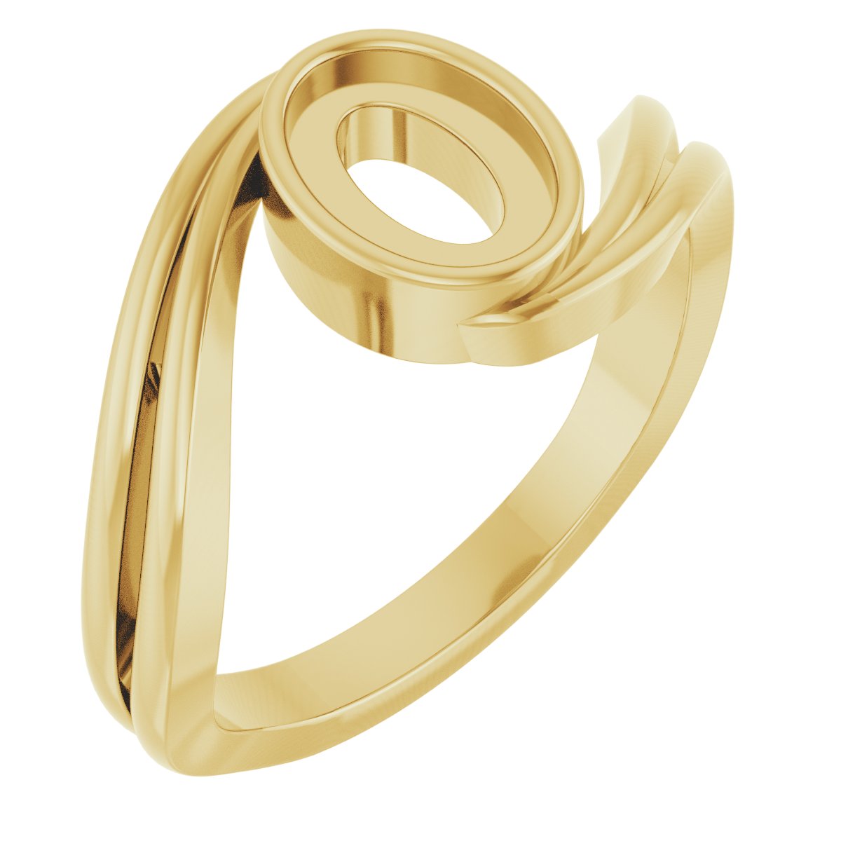 Cabochon Bezel-Set Bypass Ring
