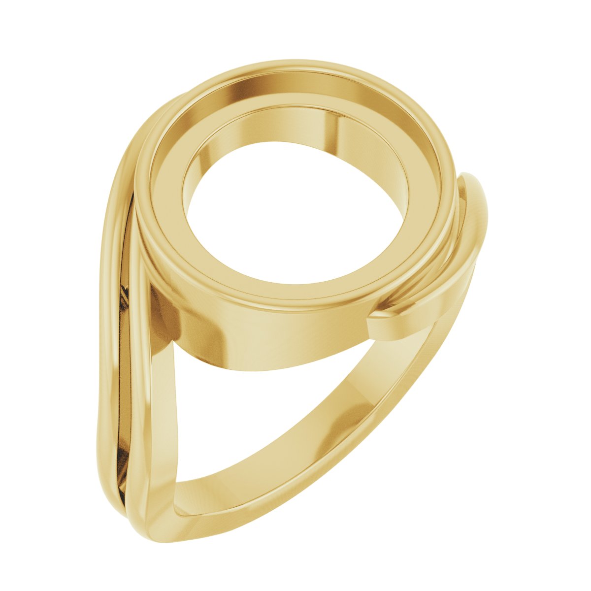 Cabochon Bezel-Set Bypass Ring
