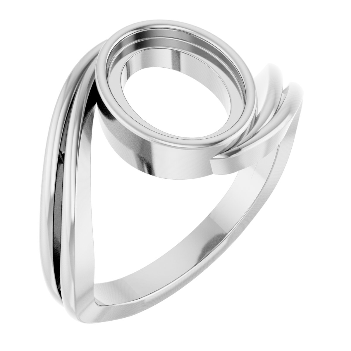 Cabochon Bezel-Set Bypass Ring