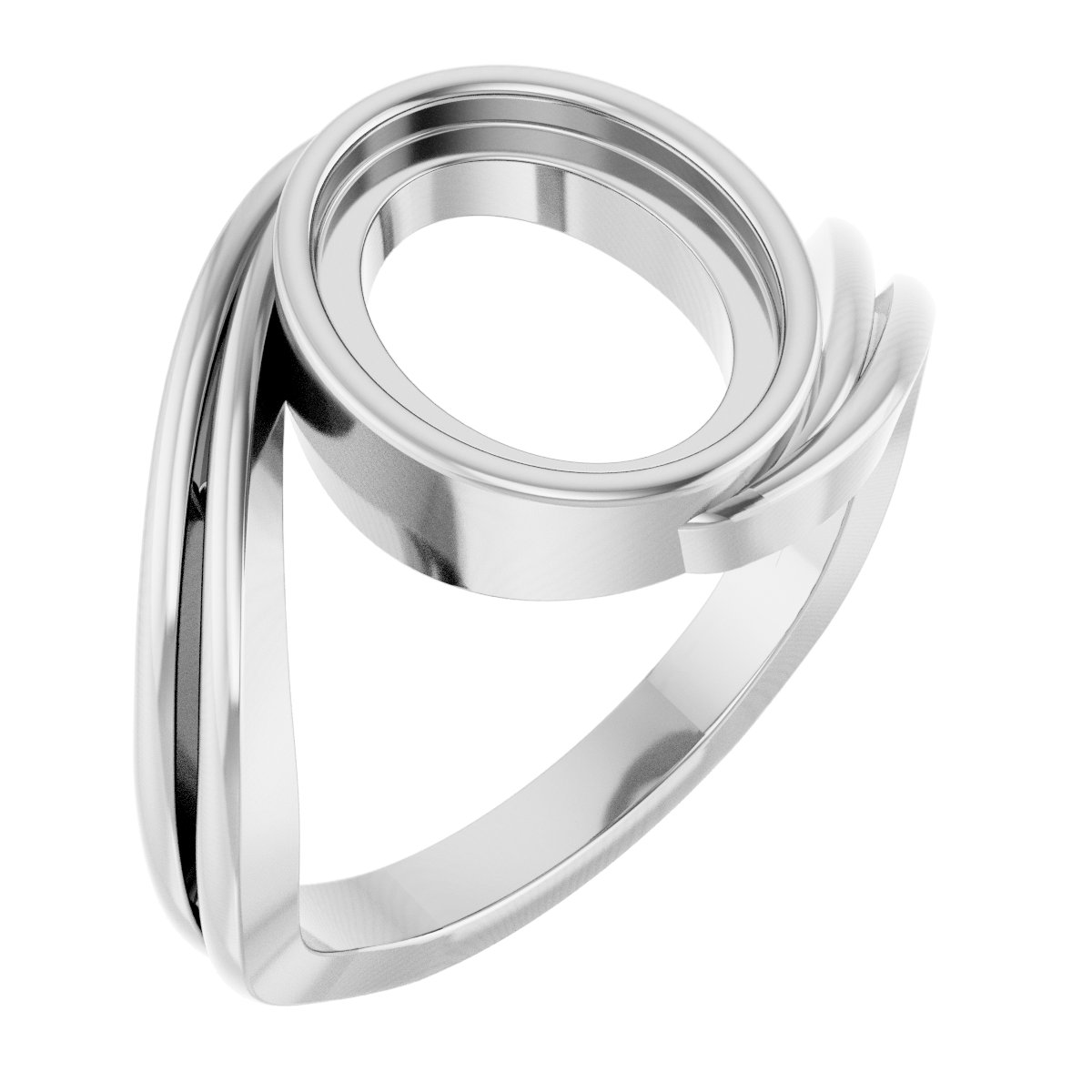 Cabochon Bezel-Set Bypass Ring