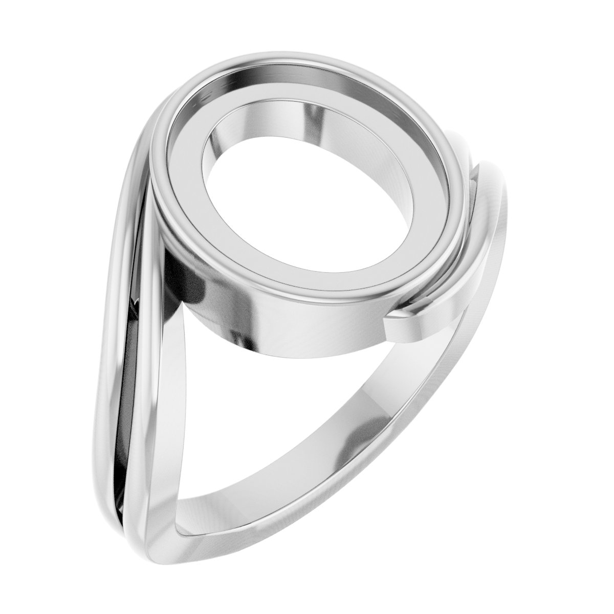Cabochon Bezel-Set Bypass Ring