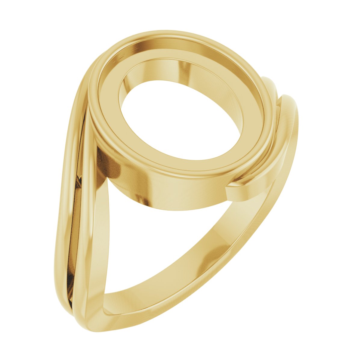 Cabochon Bezel-Set Bypass Ring