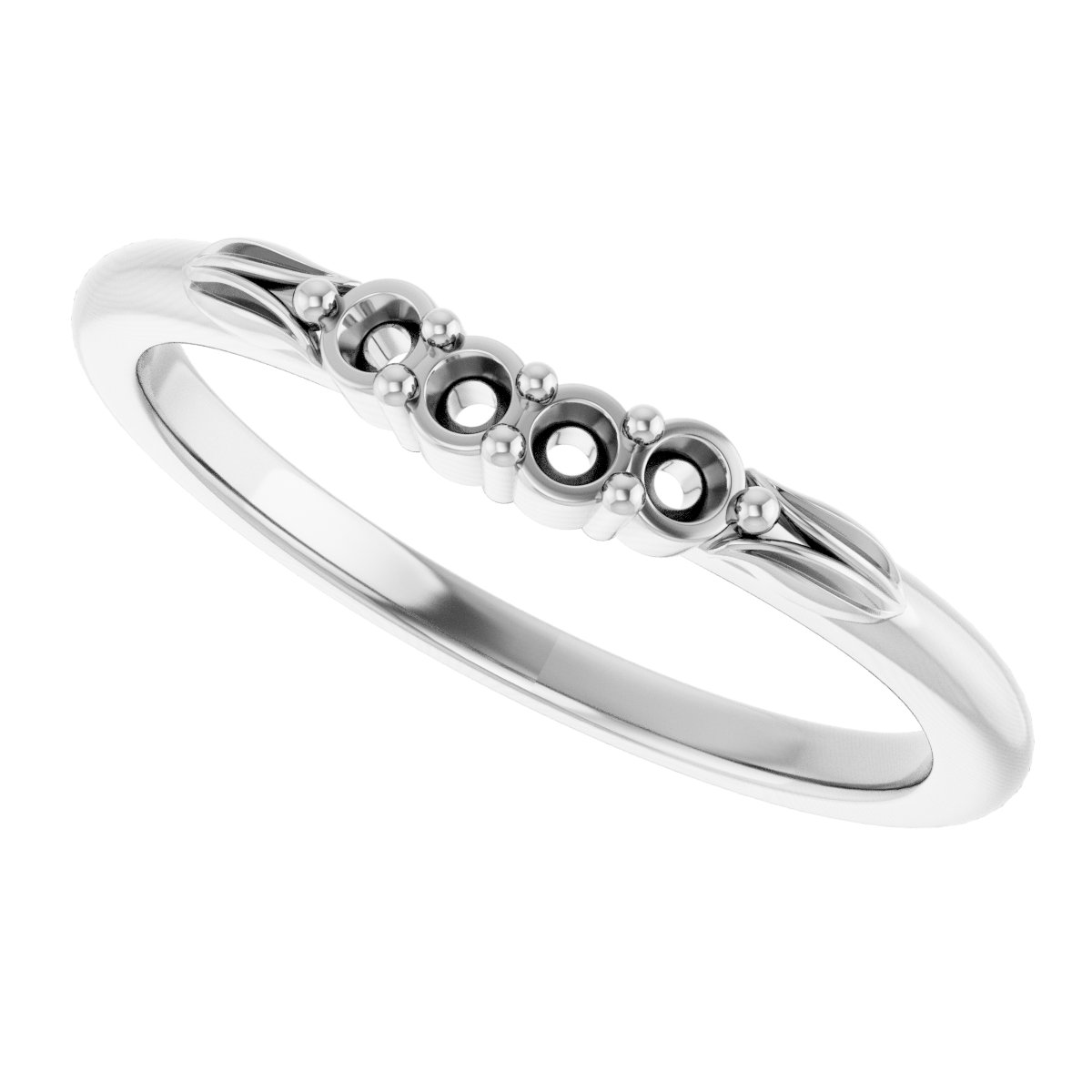 Band Mounting for 14x10 mm Emerald Ring view 5