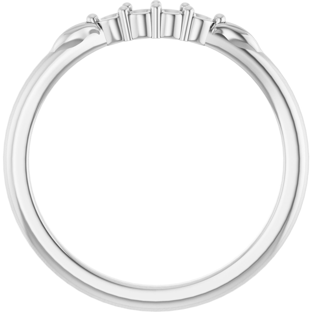 Band Mounting for 14x10 mm Emerald Ring view 2