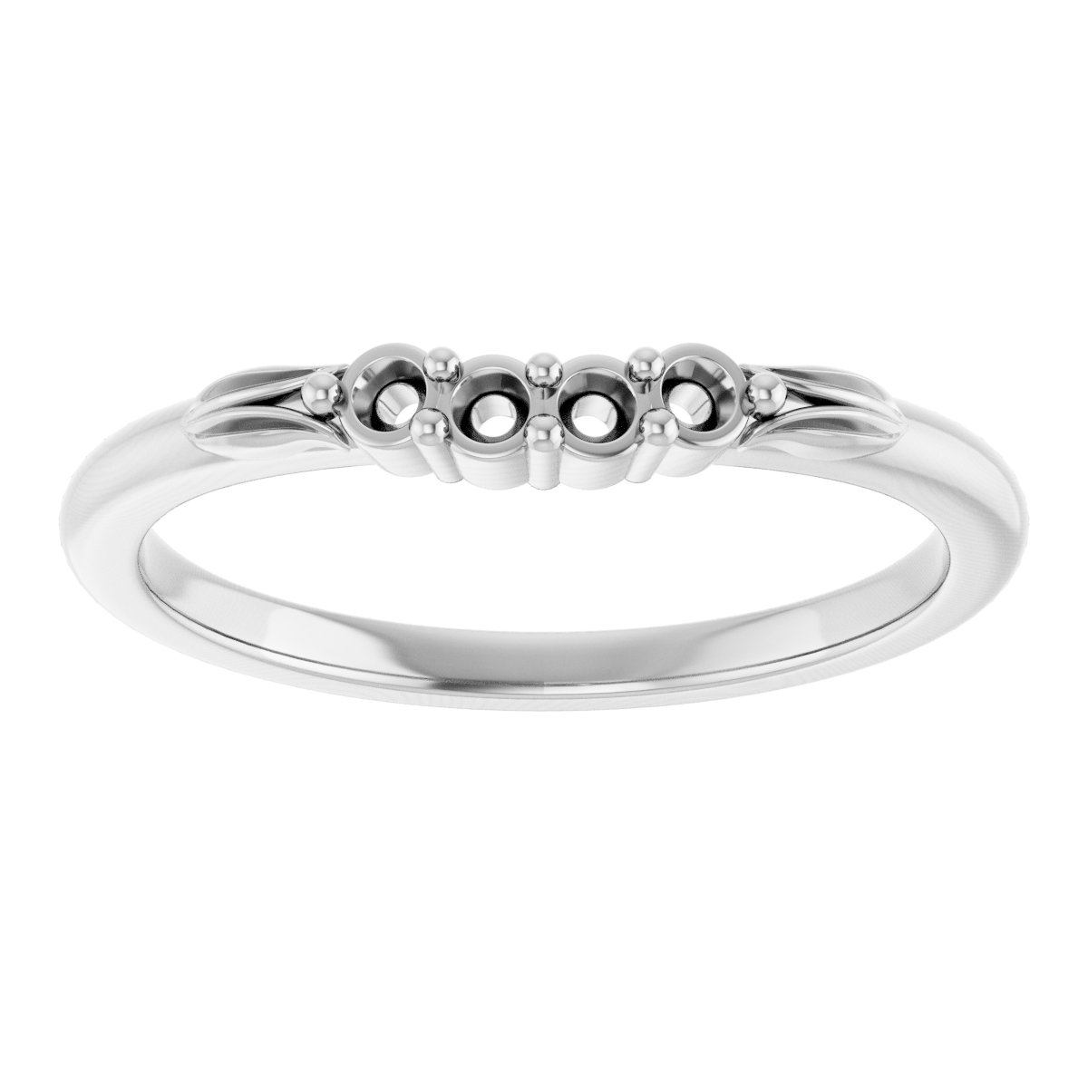 Band Mounting for 14x10 mm Emerald Ring view 3