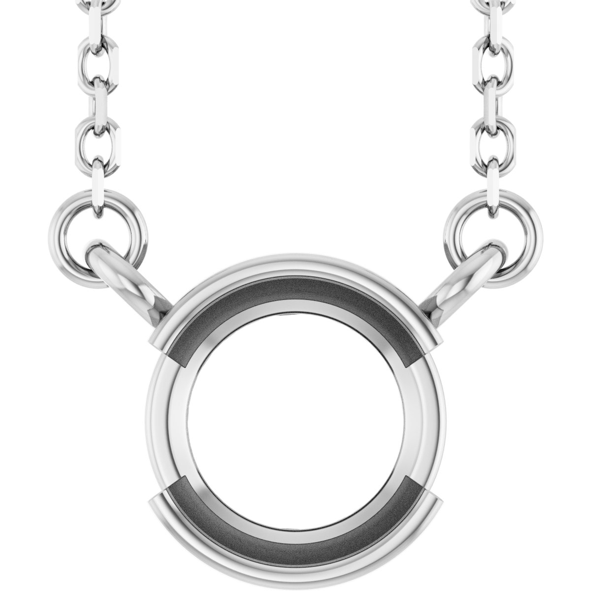 Half-Bezel Solitaire Necklace or Center