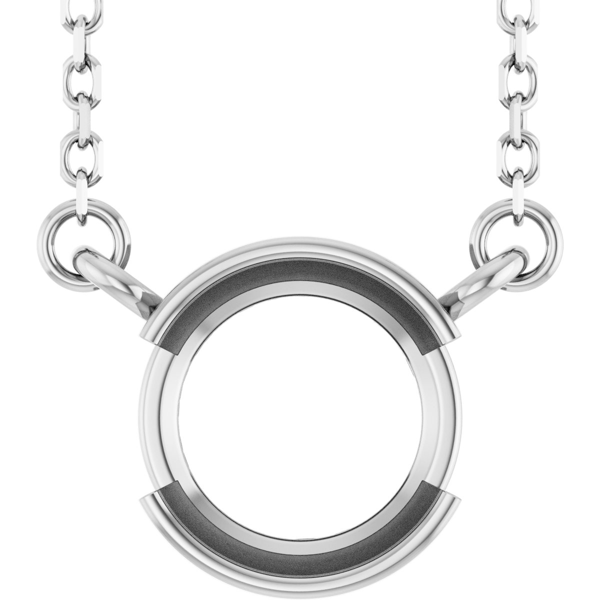 Half-Bezel Solitaire Necklace or Center