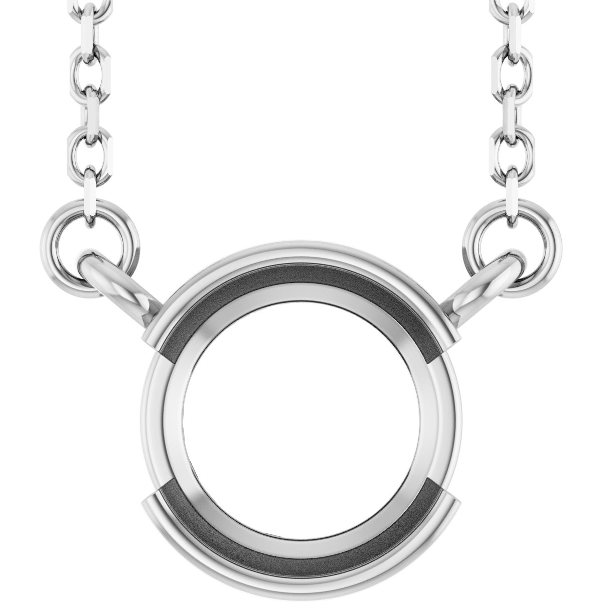 Half-Bezel Solitaire Necklace or Center