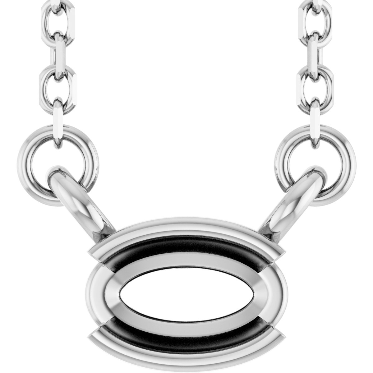 Half-Bezel Solitaire Necklace or Center