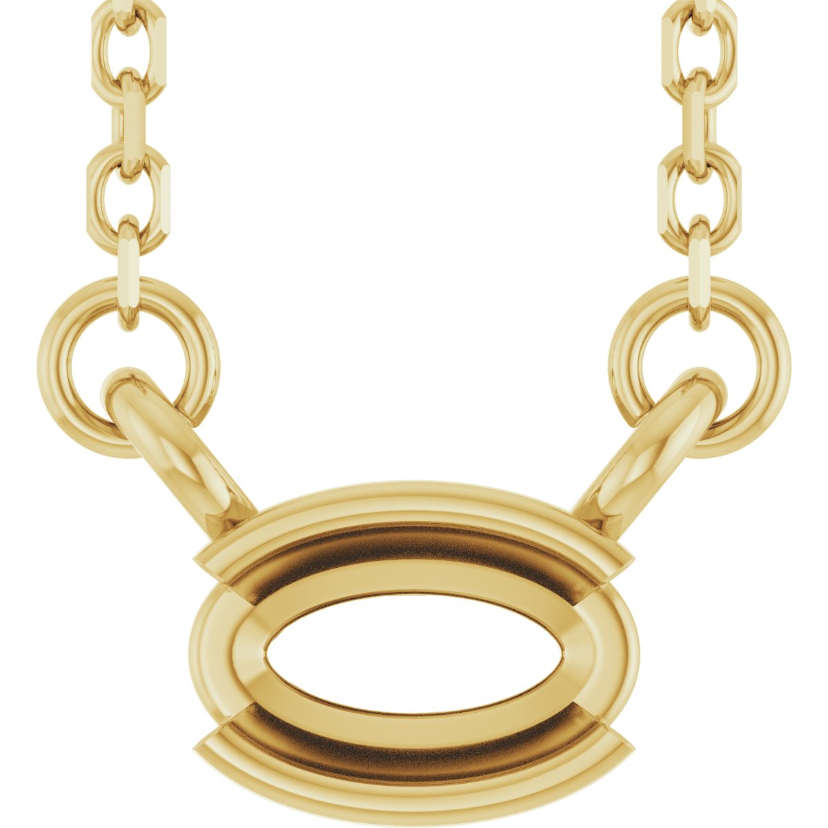 Half-Bezel Solitaire Necklace or Center
