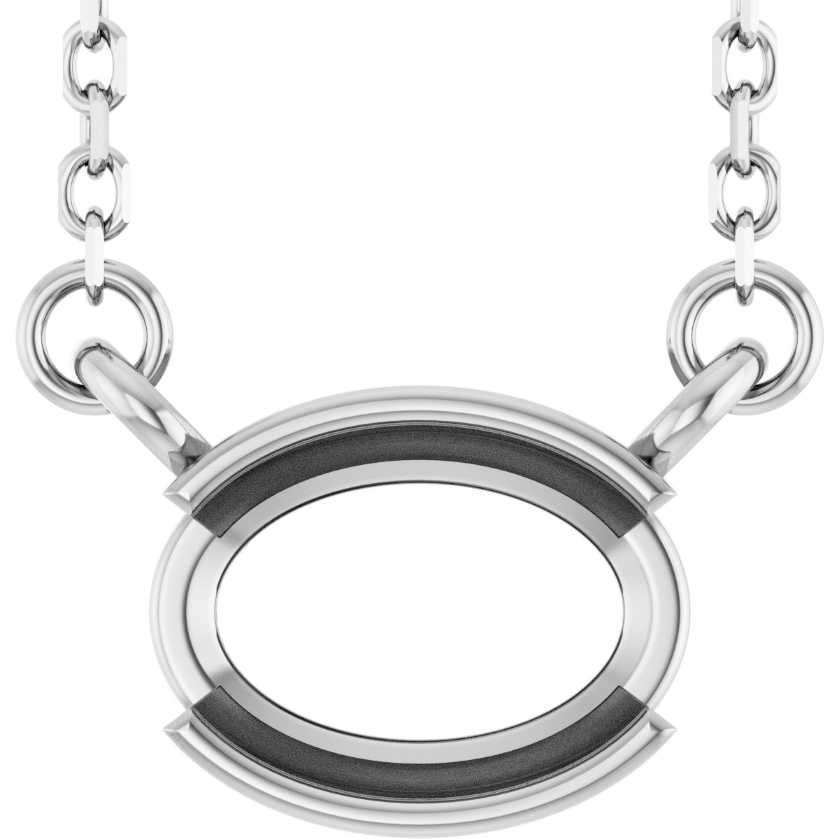 Half-Bezel Solitaire Necklace or Center