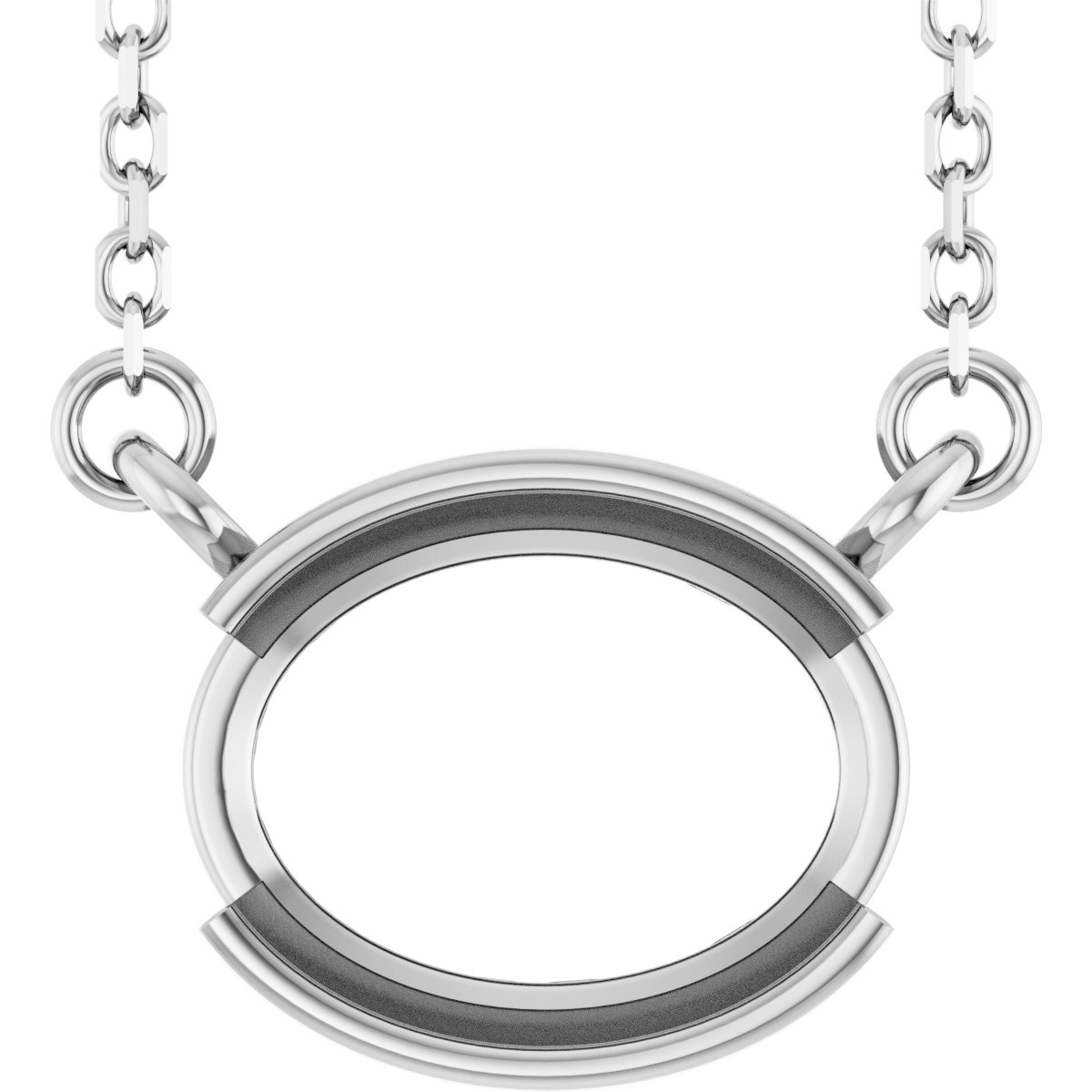 Half-Bezel Solitaire Necklace or Center