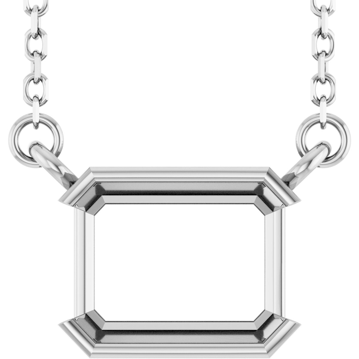 Half-Bezel Solitaire Necklace or Center